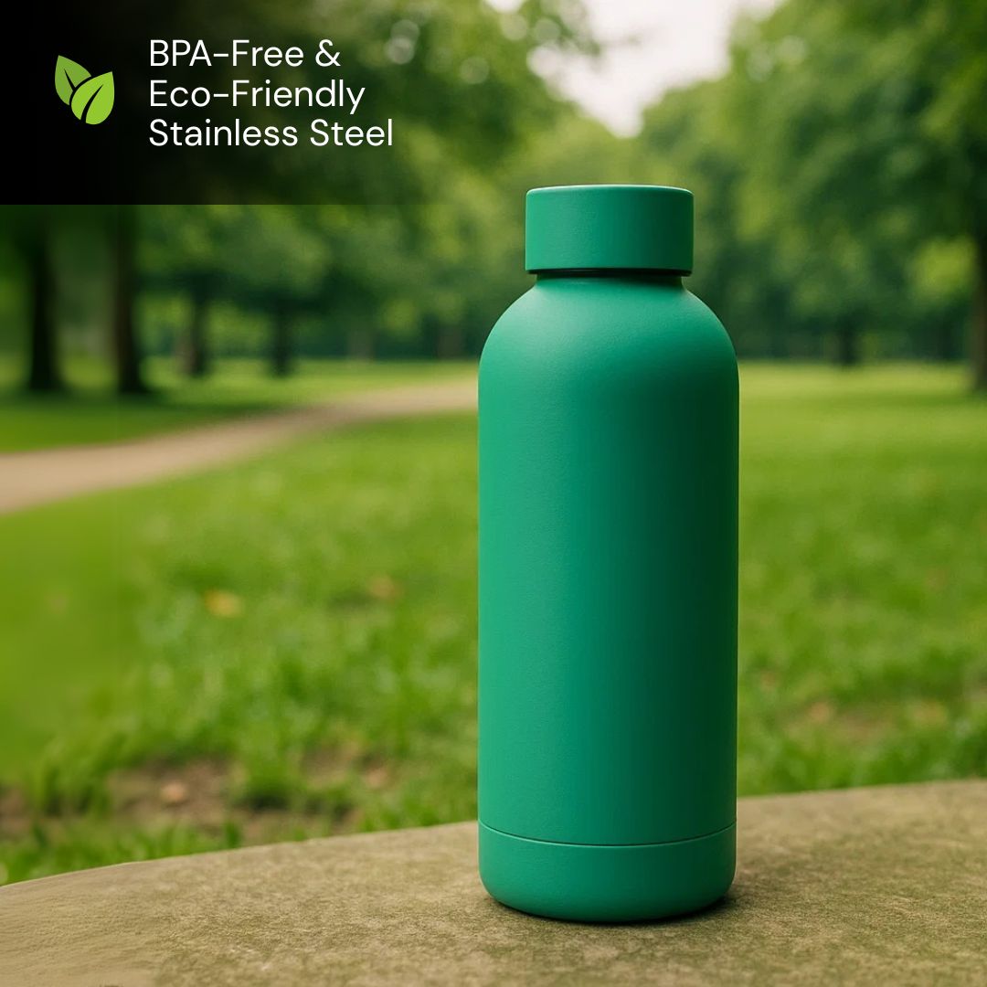 The Hydrate Go Bottle | 600ML | 12-Hour Hot & Cold | Matte Finish + Custom Engraving Sage Green
