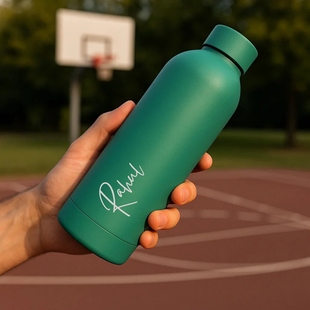 The Hydrate Go Bottle | 600ML | 12-Hour Hot & Cold | Matte Finish + Custom Engraving Sage Green