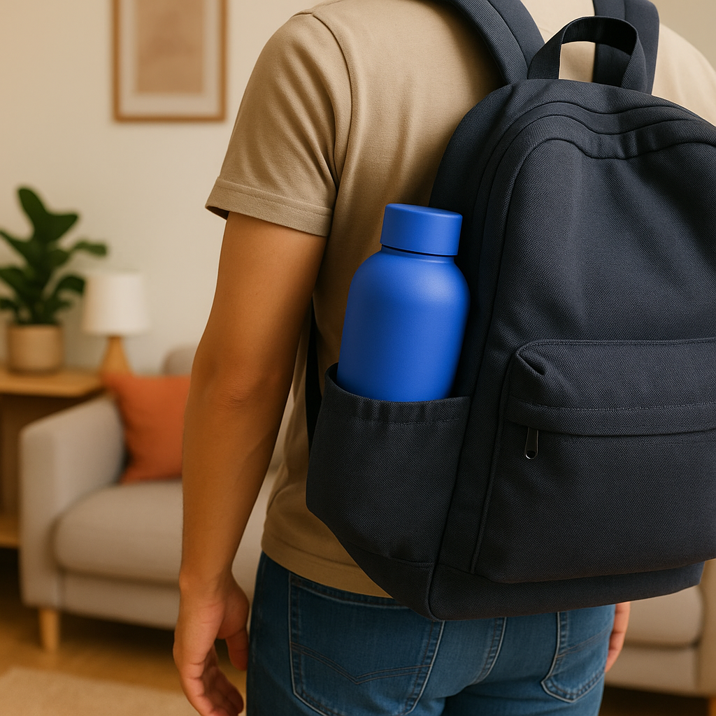 The Hydrate Go Bottle | 600ML | 12-Hour Hot & Cold | Matte Finish + Custom Engraving Breeze Blue