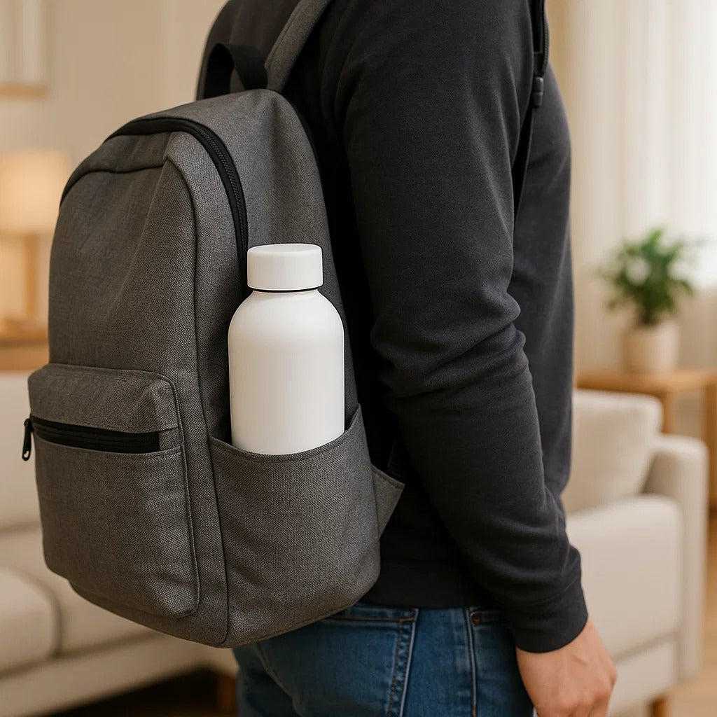 The Hydrate Go Bottle | 600ML | 12-Hour Hot & Cold | Matte Finish + Custom Engraving Frost White