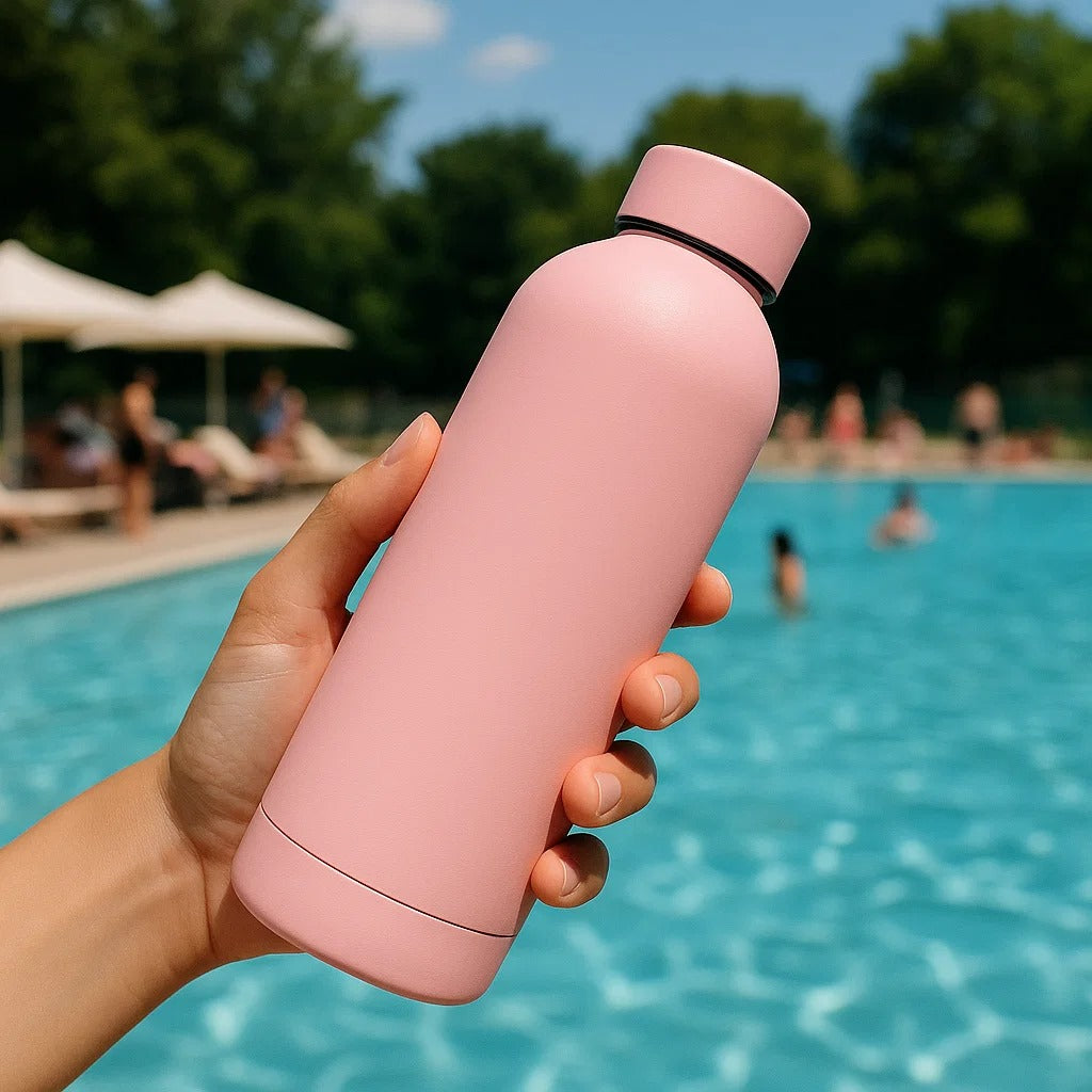 The Hydrate Go Bottle | 600ML | 12-Hour Hot & Cold | Matte Finish + Custom Engraving Pookie Pink