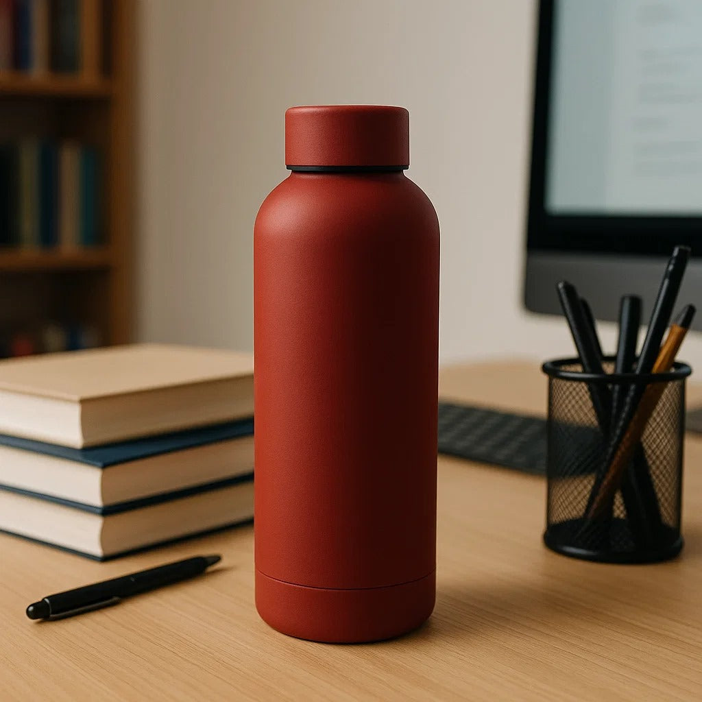 The Hydrate Go Bottle | 600ML | 12-Hour Hot & Cold | Matte Finish + Custom Engraving Riot Red