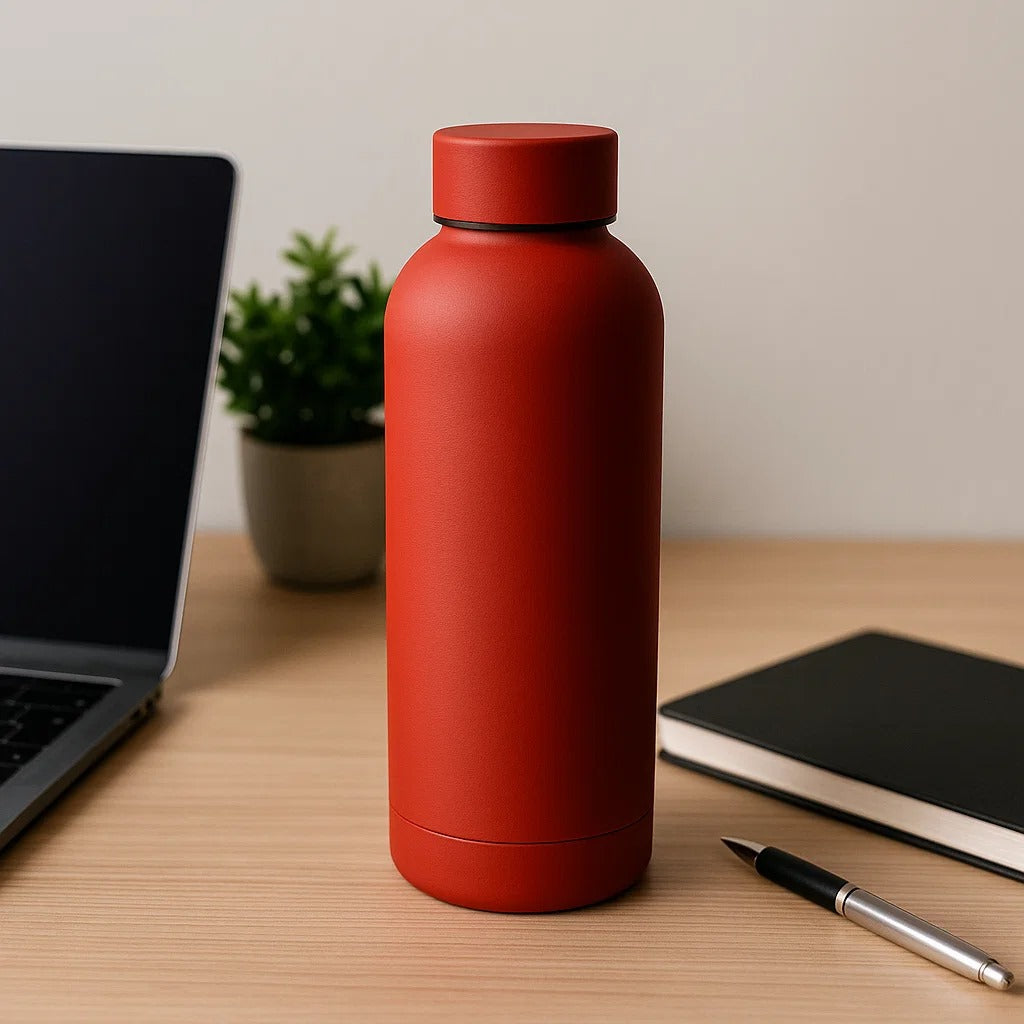 The Hydrate Go Bottle | 600ML | 12-Hour Hot & Cold | Matte Finish + Custom Engraving Riot Red