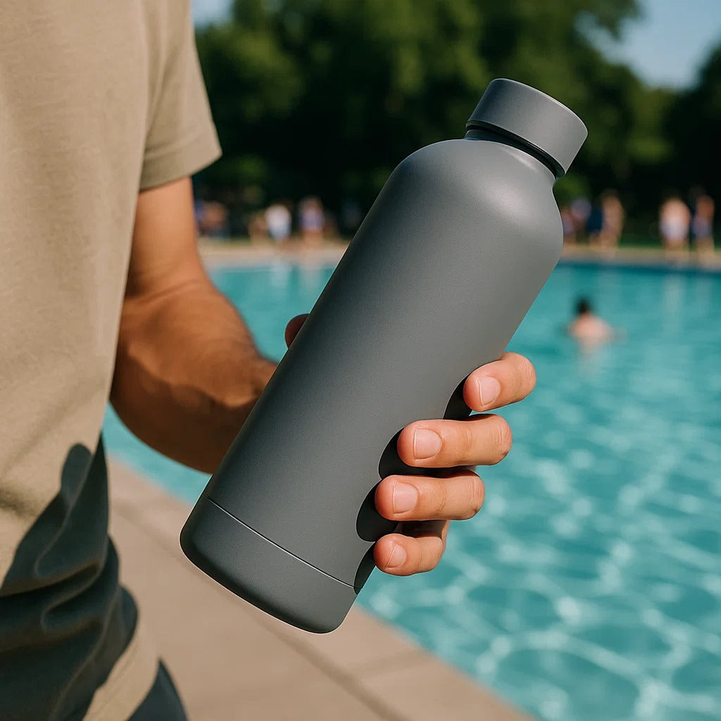 The Hydrate Go Bottle | 600ML | 12-Hour Hot & Cold | Matte Finish + Custom Engraving Ghost Gray