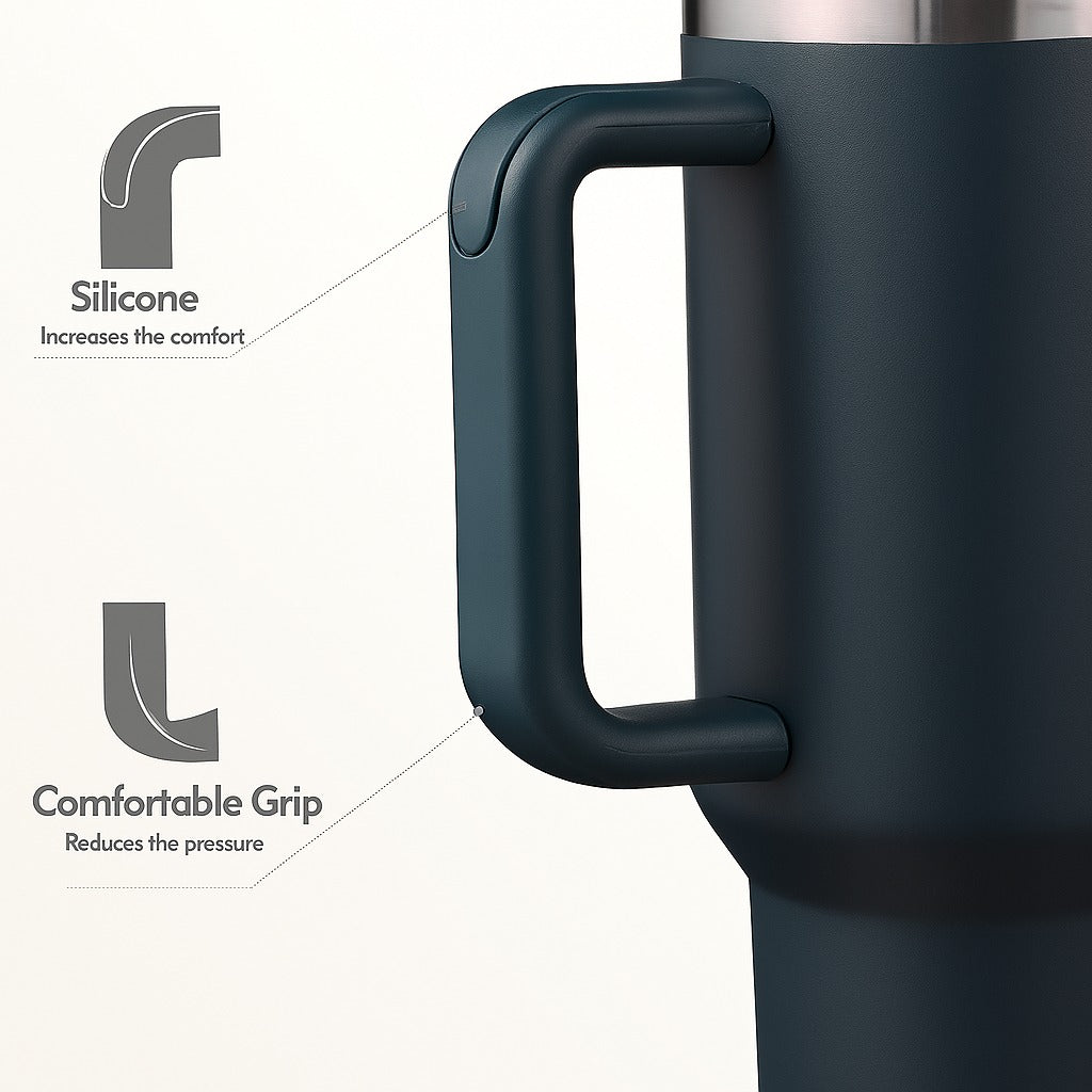 The Everyday Tumbler | 1200 ML | Insulated, Matte Finish + Custom Engraving | Free Leakproof Kit! Frost White