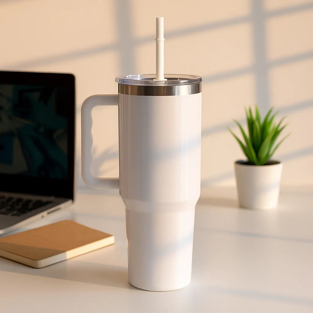 The Sparkler | 1200ML | Insulated + Personalized Engraving | Free Leakproof Kit! Frost White