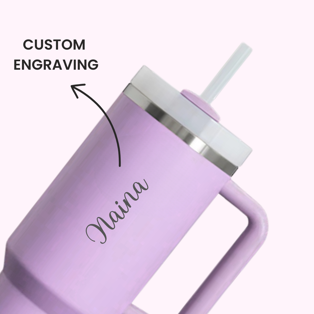 The Everyday Tumbler | 1200 ML | Insulated, Matte Finish + Custom Engraving | Free Leakproof Kit! Lilac