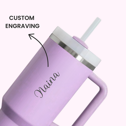 The Everyday Tumbler | 1200 ML | Insulated, Matte Finish + Custom Engraving | Free Leakproof Kit! Lilac