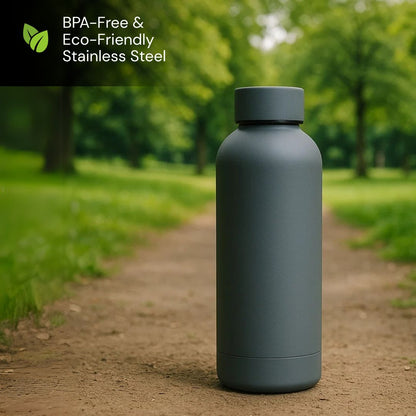 The Hydrate Go Bottle | 600ML | 12-Hour Hot & Cold | Matte Finish + Custom Engraving Ghost Gray