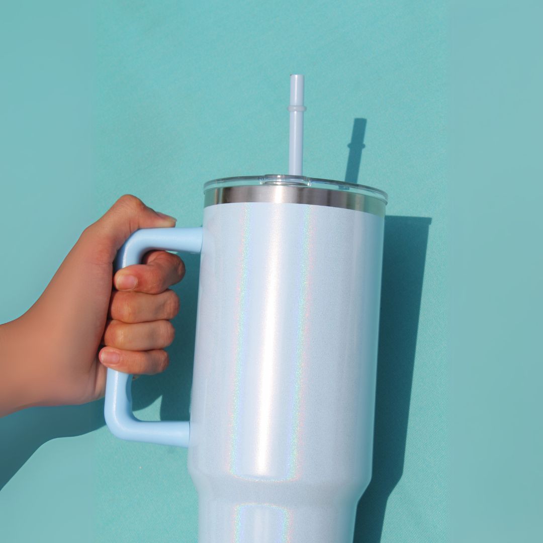 The Sparkler | 1200ML | Insulated + Personalized Engraving | Free Leakproof Kit! Cloudy Blue