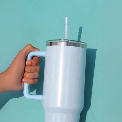 The Sparkler | 1200ML | Insulated + Personalized Engraving | Free Leakproof Kit! Cloudy Blue