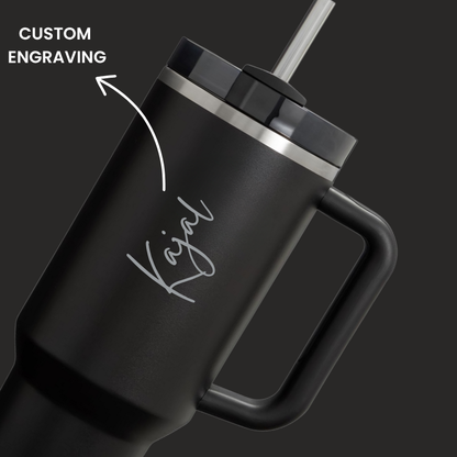 The Everyday Tumbler | 1200 ML | Insulated, Matte Finish + Custom Engraving | Free Leakproof Kit! Phantom Black
