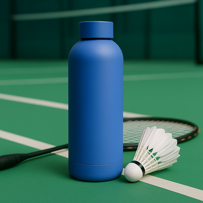 The Hydrate Go Bottle | 600ML | 12-Hour Hot & Cold | Matte Finish + Custom Engraving Breeze Blue