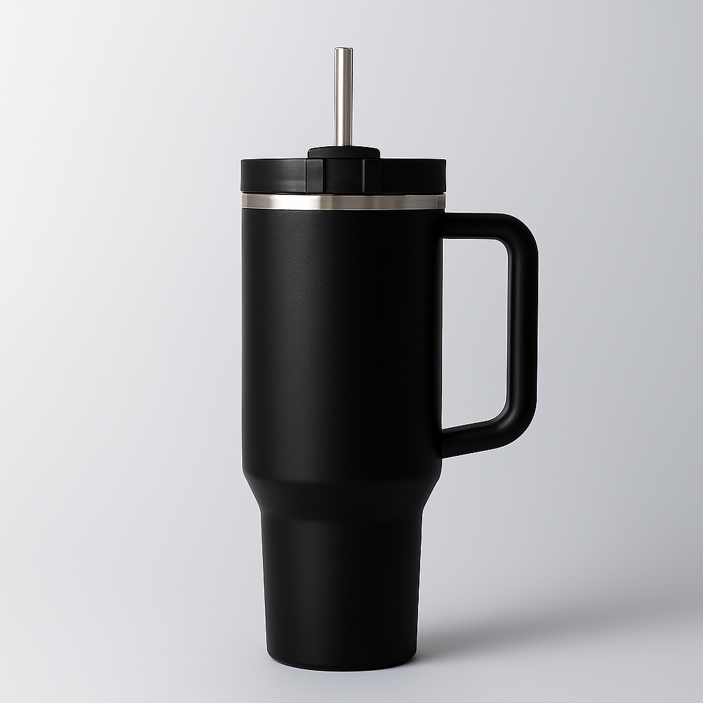 The Everyday Tumbler | 1200 ML | Insulated, Matte Finish + Custom Engraving | Free Leakproof Kit! Phantom Black