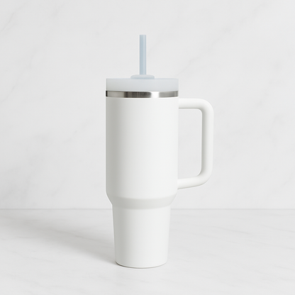 The Everyday Tumbler | 1200 ML | Insulated, Matte Finish + Custom Engraving | Free Leakproof Kit! Frost White