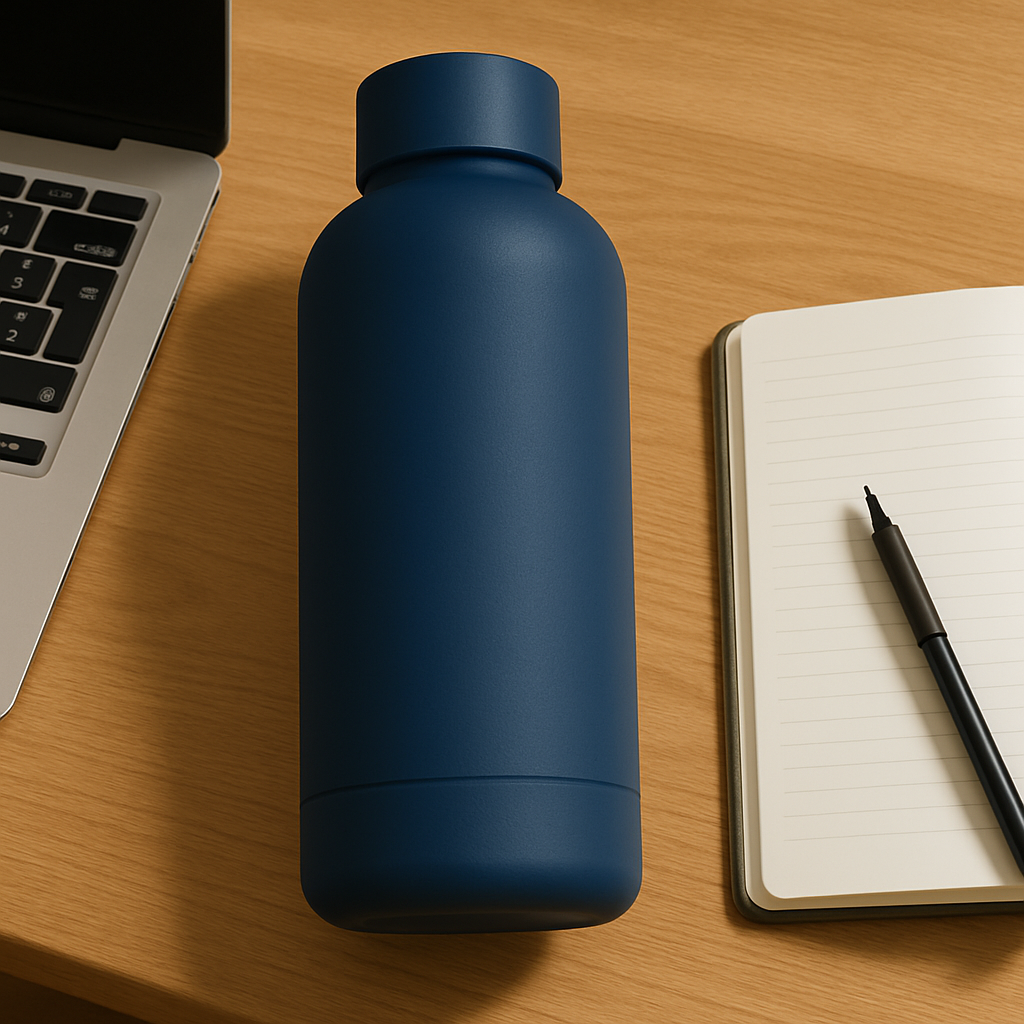 The Hydrate Go Bottle | 600ML | 12-Hour Hot & Cold | Matte Finish + Custom Engraving Midnight Blue