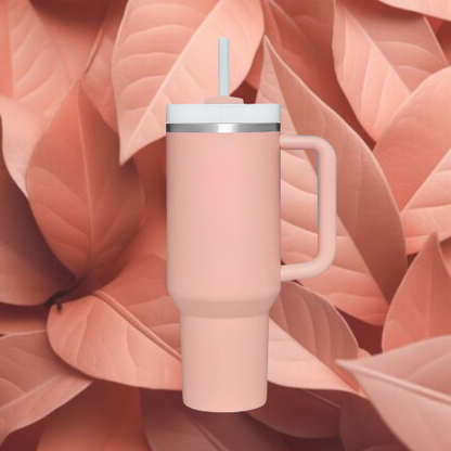 The Everyday Tumbler | 1200 ML | Insulated, Matte Finish + Custom Engraving | Free Leakproof Kit! Peach Pop