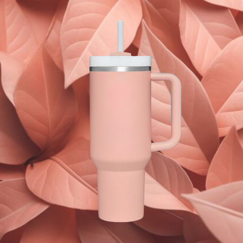The Everyday Tumbler | 1200 ML | Insulated, Matte Finish + Custom Engraving | Free Leakproof Kit! Peach Pop
