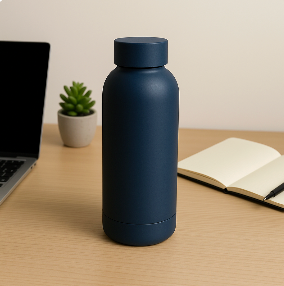 The Hydrate Go Bottle | 600ML | 12-Hour Hot & Cold | Matte Finish + Custom Engraving Midnight Blue