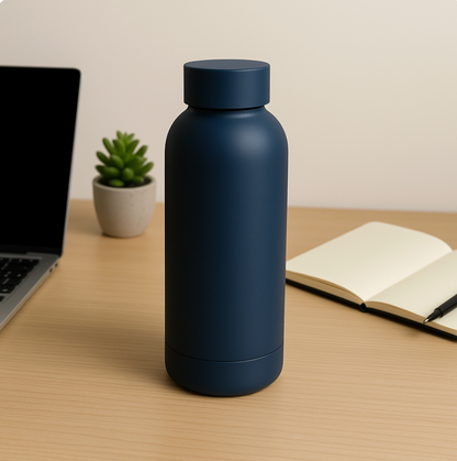 The Hydrate Go Bottle | 600ML | 12-Hour Hot & Cold | Matte Finish + Custom Engraving Midnight Blue