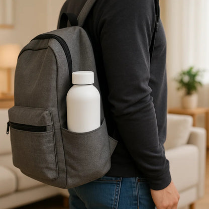 The Hydrate Go Bottle | 600ML | 12-Hour Hot & Cold | Matte Finish + Custom Engraving Frost White