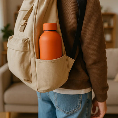 The Hydrate Go Bottle | 600ML | 12-Hour Hot & Cold | Matte Finish + Custom Engraving Zesty Orange