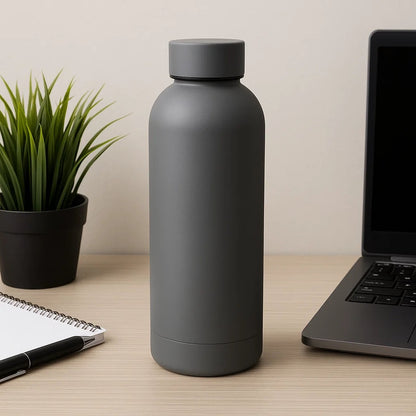 The Hydrate Go Bottle | 600ML | 12-Hour Hot & Cold | Matte Finish + Custom Engraving Ghost Gray