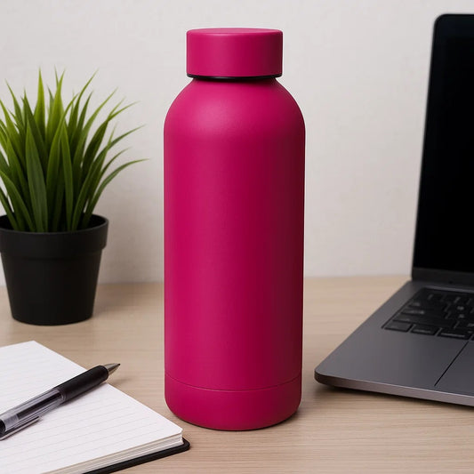 The Hydrate Go Bottle | 600ML | 12-Hour Hot & Cold | Matte Finish + Custom Engraving Hot Pink