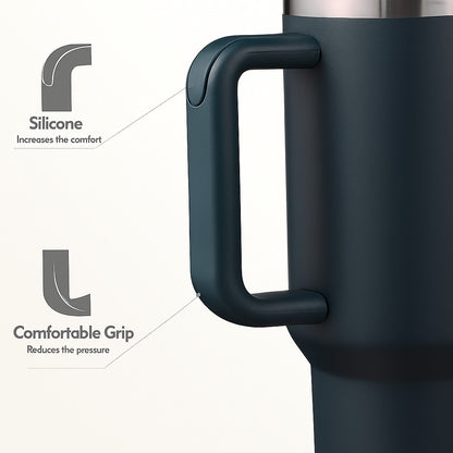 The Everyday Tumbler | 1200 ML | Insulated, Matte Finish + Custom Engraving | Free Leakproof Kit! Frost White