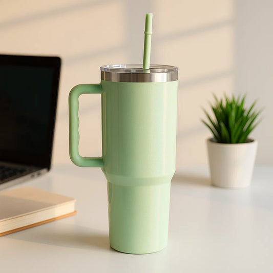The Sparkler | 1200ML | Insulated + Personalized Engraving | Free Leakproof Kit! Light Green