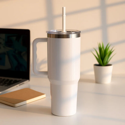 The Sparkler | 1200ML | Insulated + Personalized Engraving | Free Leakproof Kit! Frost White
